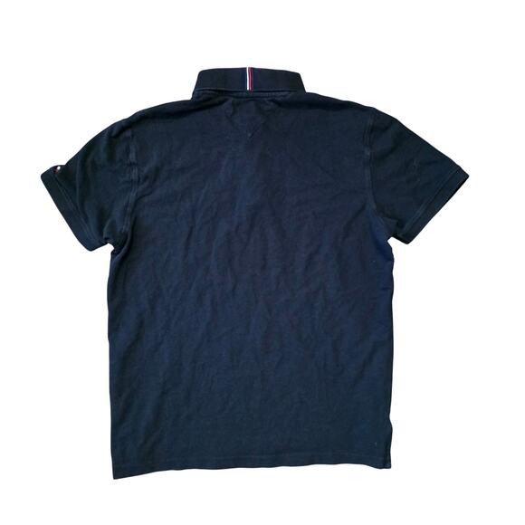 Tommy Hilfiger Polo Shirt Men’s Medium Navy Logo Short Sleeve - Picture 7 of 7